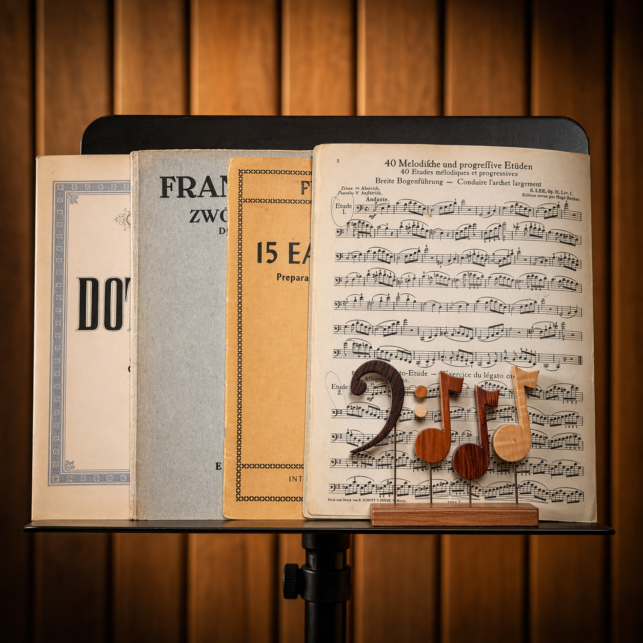 Sheet music and cello