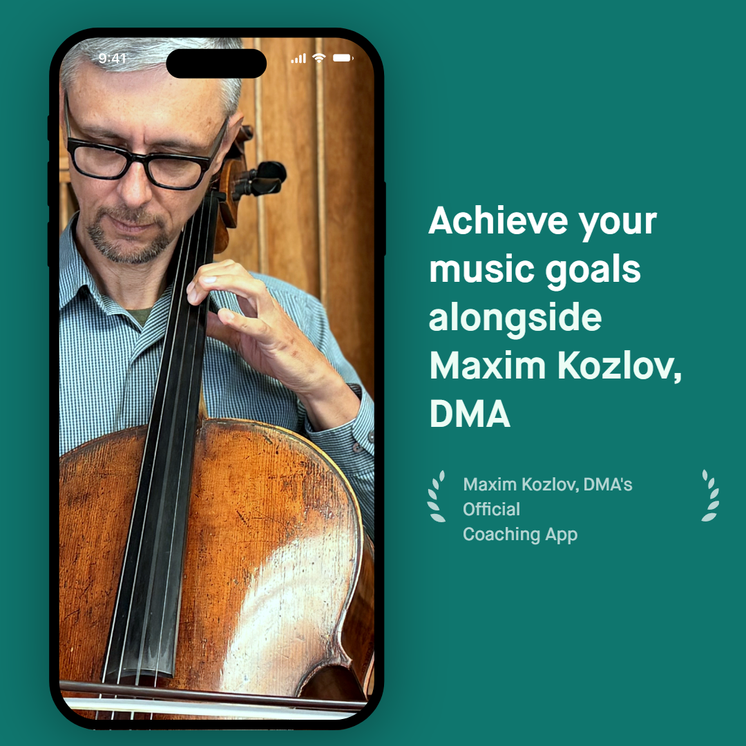 Dr. Maxim Kozlov teaching cello